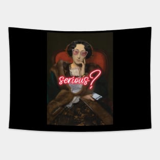 Retro Serious Painting Tapestry