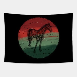 Christmas orb - doodle horse Tapestry