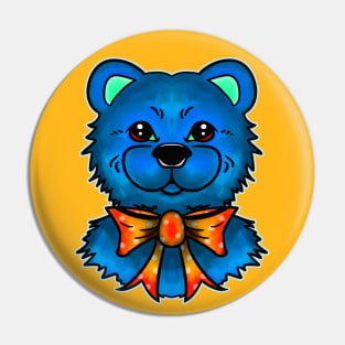 Blue Bear & Tie Dye Tie Pin