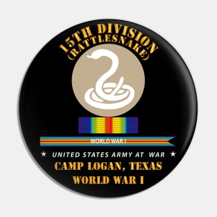 15th Division - Rattlesnake - Camp Logan Tx - WWI Pin