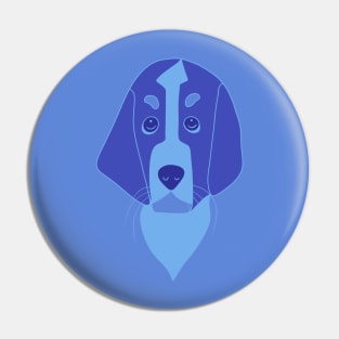 Blue head dog Pin