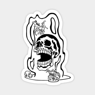 Smoking Skull Wasp Tattoo Magnet