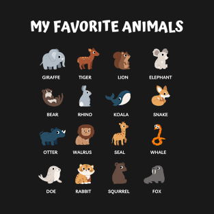 My Favorite Animals Mixed Up Funny Wrong T-Shirt