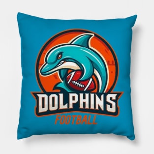 Miami Dolphins Football Pillow