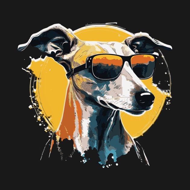 Whippet in Sunglasses A Stylish and Playful Design for Dog Lovers by WAADESIGN