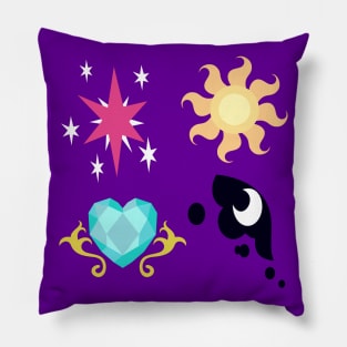 My little Pony - The Four Princesses of Equestria Cutie Mark Pillow