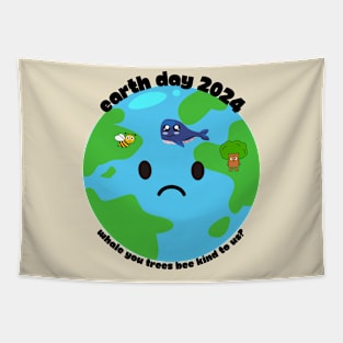 Earth Day whales trees bees be kind to us Tapestry