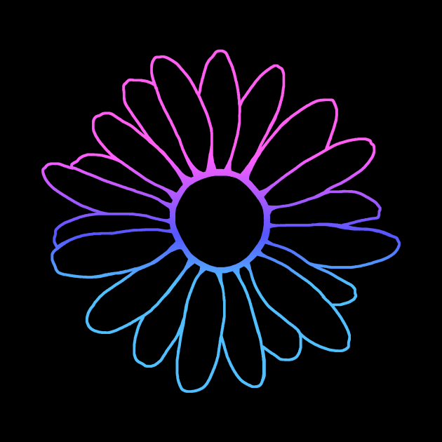 Blue Purple Flower Outline by Art by Deborah Camp