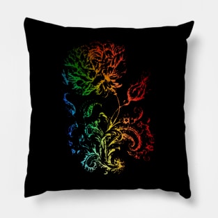 Rainbow floral Pillow