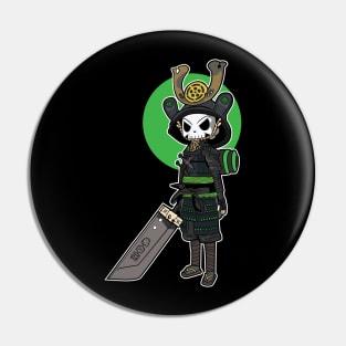 Green Skull Samurai Pin