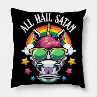 Unicorn - All Hail Satan - Rainbow Pillow