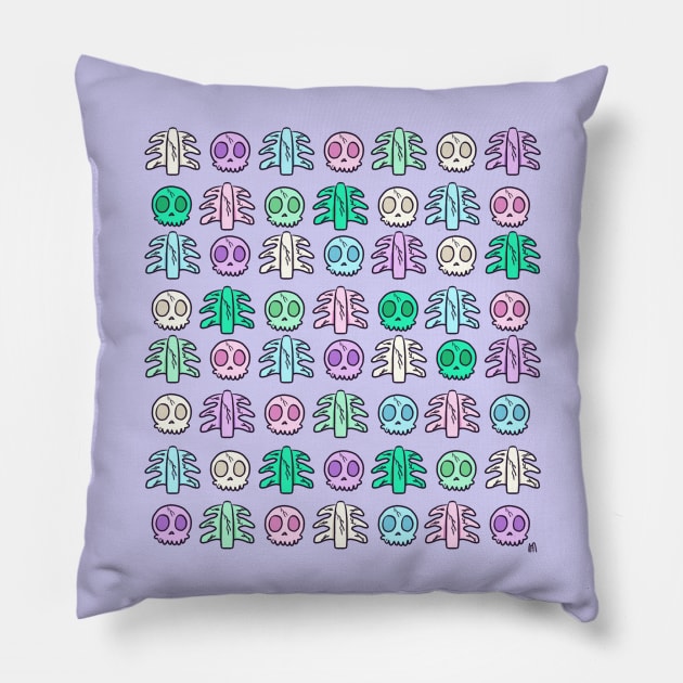 Cracked Pastel Bones Pillow by StarKillerTheDreaded