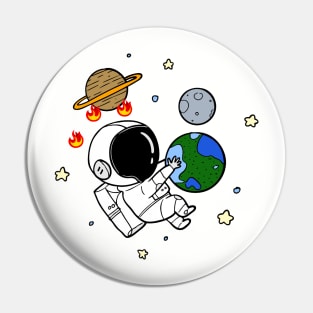 Baby Astronaut Like Earth Pin