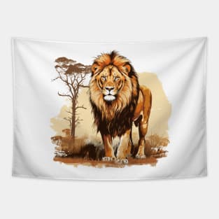 Wild African Lion Tapestry