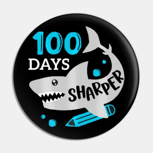 My Students Are 100 Days Sharper Shark Teacher Boys Kids Pin