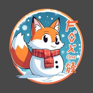 Cute Fox Christmas Snowman T-Shirt