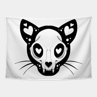 Skull kitty Tapestry