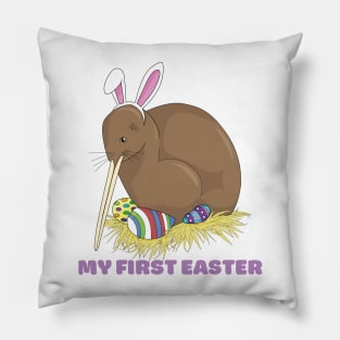 My First Easter, Kiwi with Easter Eggs Pillow