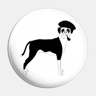 Boxer Dog Smoking Pipe with Beret Pin