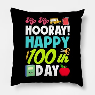 Happy 100th Day of School Teachers Kids 100 Days Smarter Pillow