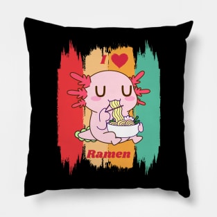 Axolotl Eating Ramen Pillow