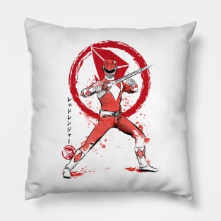 Red Ranger sumi e Pillow