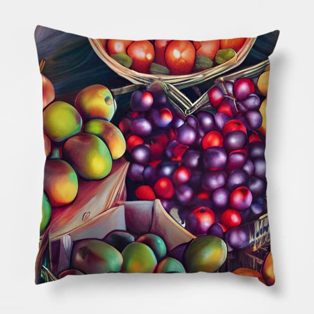 Fruit abundance Pillow by Gaspar Avila