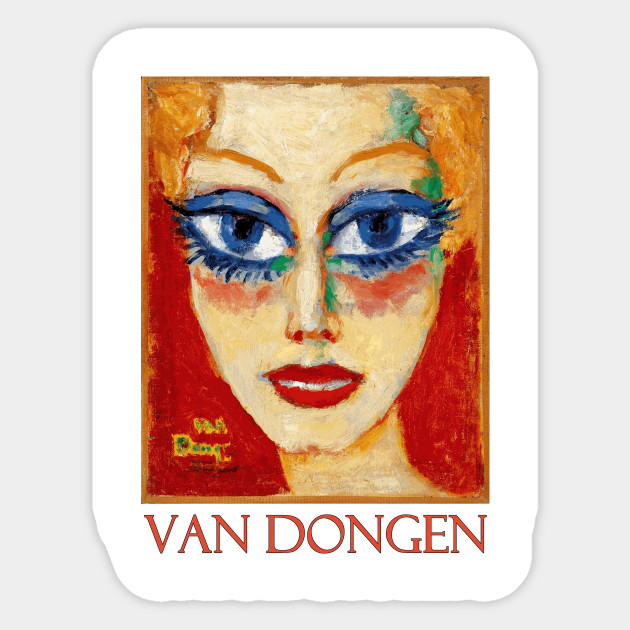 Woman With Blue Eyes By Kees Van Dongen Painting Sticker