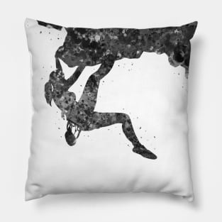 Climber girl black and white Pillow