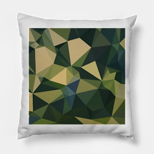 English Green Abstract Low Polygon Background Pillow