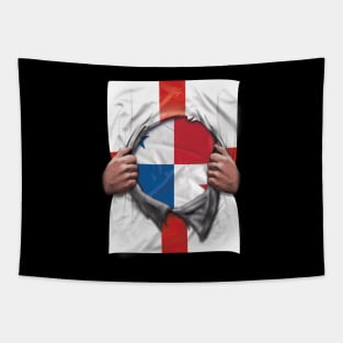Panama Flag English Flag Ripped - Gift for Panamanian From Panama Tapestry