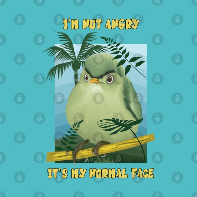 "I'm not angry! It's my normal face" Artwork for an angry funny bird by Ghean