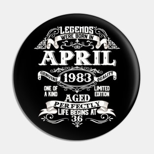 April 1983 36th Birthday Gift 36 Year Old For Men Women Pin