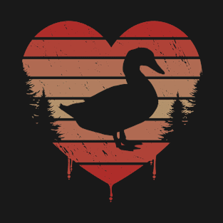 Cute Vintage Heart Ducks Valentine day, valentine gift, anti valentines day fun gifts, anti valentines, Vintage Sunset Gift Idea T-Shirt