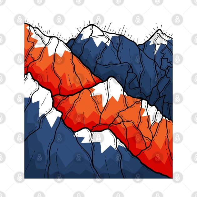 The blue and orange hills by Swadeillustrations