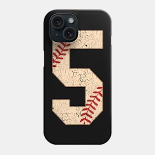 Baseball Number 5 Softball  For Baseball Players Phone Case