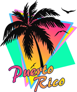 Puerto Rico Cool 80s Sunset Magnet