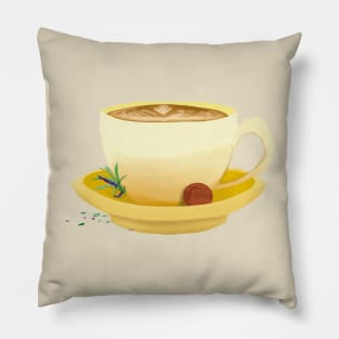 Yellow Cup of Latte Pillow