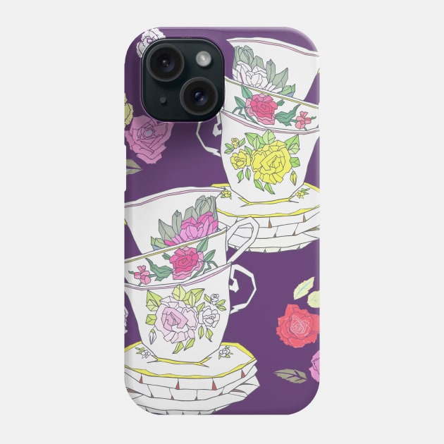 Vintage Tea Cups Phone Case by minniemorrisart