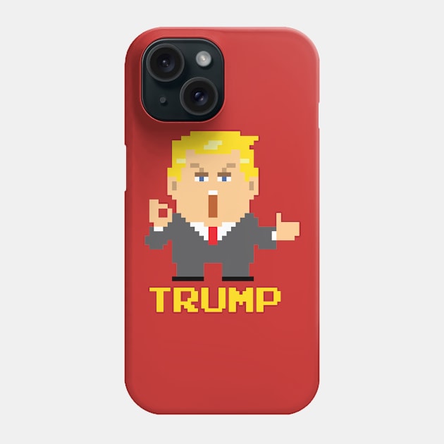 Trump Simplified Pixel President Phone Case by Rebus28