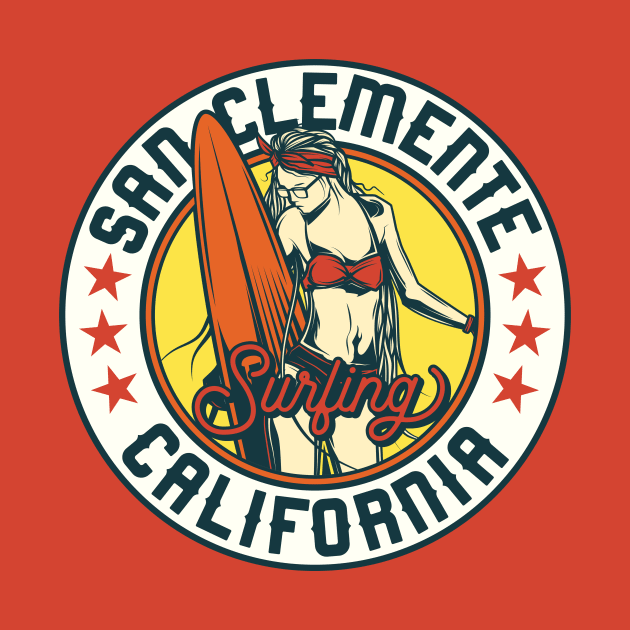 Vintage Surfing Badge for San Clemente, California by SLAG_Creative