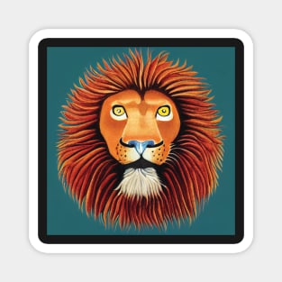 Storybook Lion on a Teal Background Magnet