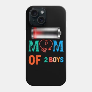 Women Mom of 2 Boys Shirt Gift from Son Mothers Day Birthday Phone Case