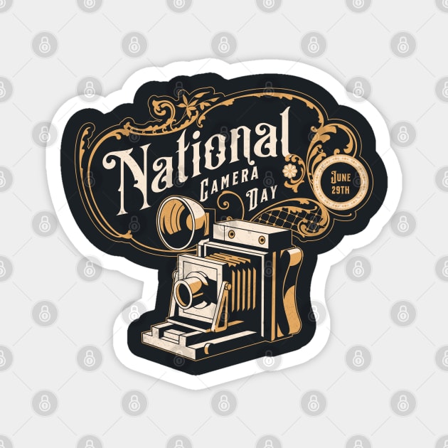 National Camera Day, vintage camera Magnet by HolidayBug