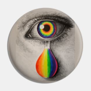 Rainbow tears Pin