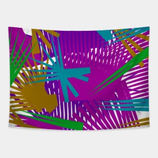 red blue green abstract spikes texture background Tapestry