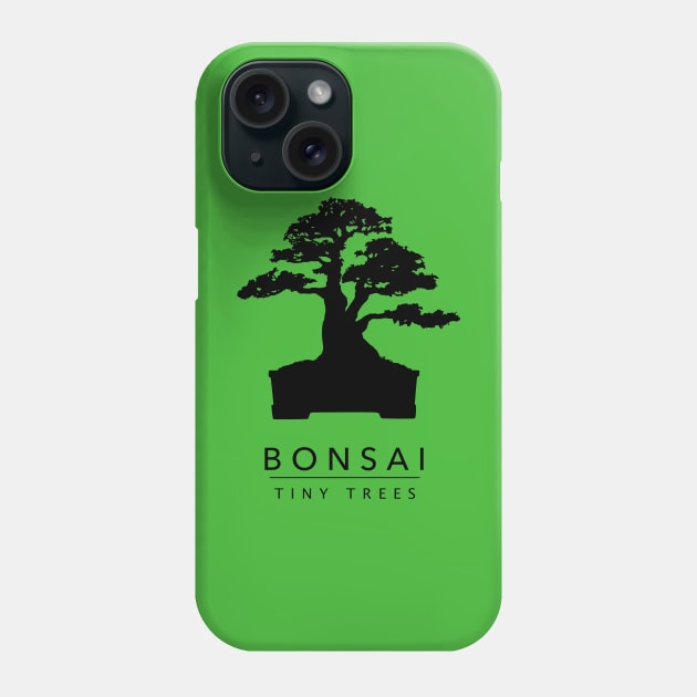 Bonsai - Tiny Trees (Black) Phone Case by solublepeter