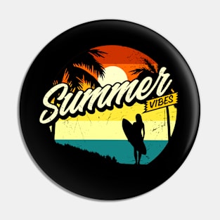 Surf Beach Summer Pin