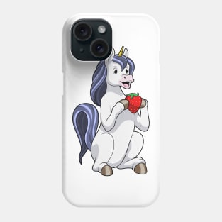 Unicorn with Strawberry Fruit Phone Case