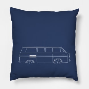 Chevy Corvair Greenbrier Van - profile stencil, white Pillow